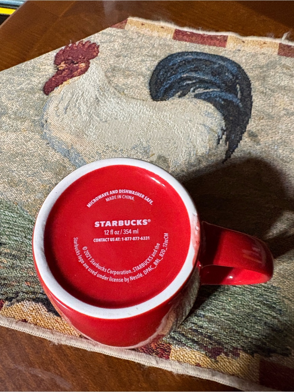Starbucks Red Ceramic Mug with Classic White Rim